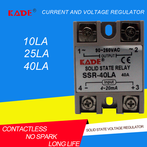 SSR-10LA/ 25LA / 40LA tipo actual Regulador de voltaje de estado sólido inteligente Regulador de voltaje de estado sólido módulo regulador de voltaje de entrada de 4-20mA ► Foto 1/6