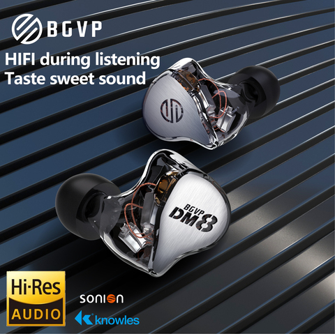 BGVP-Auriculares con Cable de Audio DM8 8 knoples Sonion, armadura equilibrada, desmontable, Monitor HIFI ► Foto 1/6