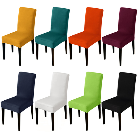 Funda de silla de tamaño Universal, 21 colores sólidos, gran elasticidad, protección de asiento, para Hotel, banquete, decoración de Navidad ► Foto 1/6