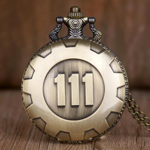 Retro Fallout 4 Cámara 111 reloj de bolsillo de cuarzo de moda electrónica juego de reloj COLLAR COLGANTE Fob regalo de reloj para hombres y mujeres ► Foto 1/6