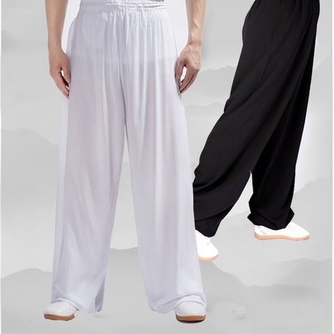 Yiwutang chino de algodón de artes marciales y Tai chi pantalones uniforme Wushu ropa y pantalones de Kung fu para hombre o mujer 3-color ejercicio ► Foto 1/6