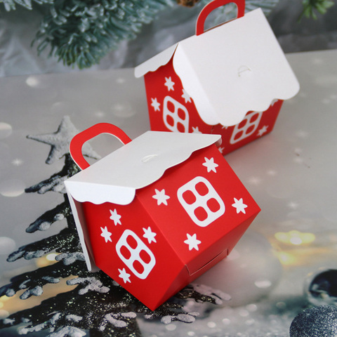 Caja de dulces de Navidad para niños, bolsa de regalo de Papá Noel, galletas de bricolaje, feliz decoración para fiesta de Navidad, 10 Uds. ► Foto 1/6