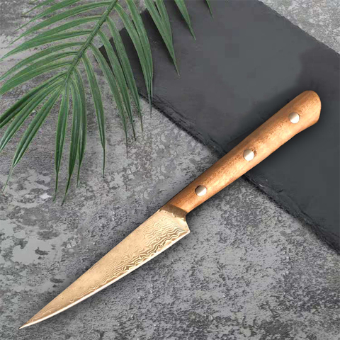 Dmascus-cuchillo profesional de chef de acero al carbono, juego de cuchillo de cocina damascus con mango de bocina, 1 Uds. ► Foto 1/6