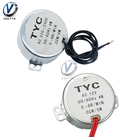 TYC-50 Motor síncrono AC 12V 220V AC Motor síncrono de imán permanente 5 / 6RPM CW CCW plataforma giratoria para microondas ► Foto 1/6