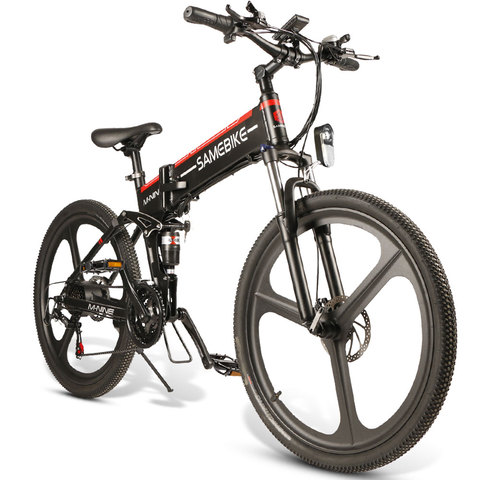 Samebike-Bicicleta Eléctrica LO26 inteligente, ciclomotor con batería de 10,4 Ah, freno de disco delantero/trasero, rueda de 26 pulgadas, versión de la UE ► Foto 1/5