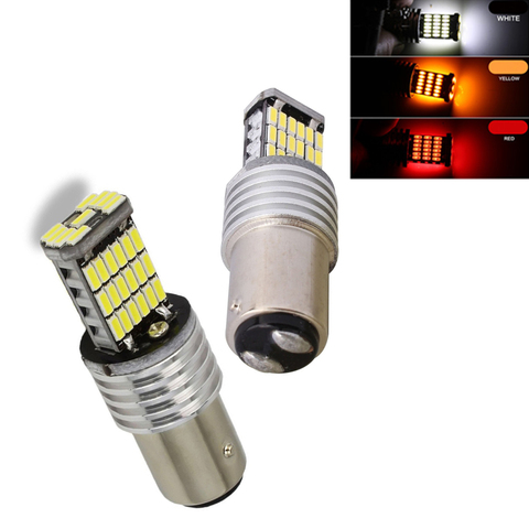 Bombilla de luz trasera para coche, señal de giro, freno, parada, Canbus, color rojo, sin Error, S25, 4014, 45 SMD, 1157, BAY15D, P21/5W, 1016 Contacto Doble ► Foto 1/6