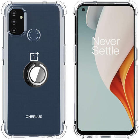 Funda para Oneplus Nord N10, soporte de anillo de dedo de Metal a prueba de golpes, suave, TPU, Airbag, para Oneplus Nord N100 8T 5G ► Foto 1/6