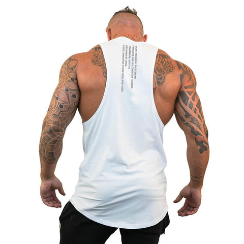 Camiseta interior de algodón sin mangas para hombre, ropa de marca informal a la moda para culturismo y gimnasio, chaleco de entrenamiento muscular ► Foto 1/6