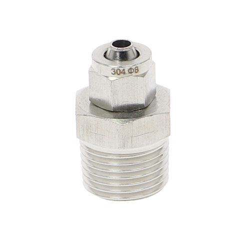 Conector de tubería de acero inoxidable SS 1/8, rosca macho de giro rápido de 6mm, 8mm, 10mm, 12mm, 1/4 