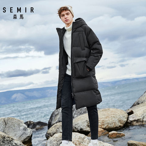 SEMIR 2022 Ropa nueva chaqueta de invierno para hombre, abrigo de invierno grueso largo de negocios para hombre, ropa de abrigo de moda sólida para hombre, abrigo largo cálido para hombre ► Foto 1/6