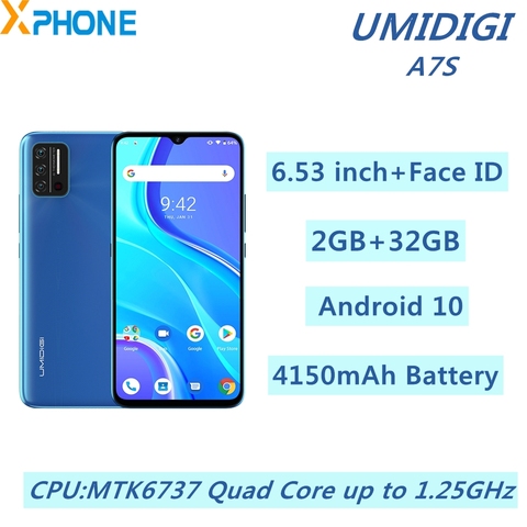 Umidigi-teléfono inteligente A7S, 2GB RAM, 32GB rom, cámaras traseras triples, batería de 4150mAh, pantalla de 6,53 pulgadas, Android 10, red 4G, termómetro infrarrojo ► Foto 1/6