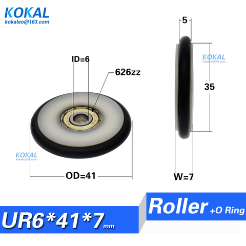 1 Uds 6*6*41*7 ¿Buna-N de caucho O anillo de goma de caucho de rodillos de goma de muda la elasticidad de la pizarra de pesca 626 polea de rodamiento ► Foto 1/3