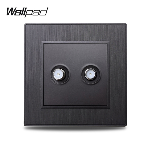 Wallpad S6 negro plata oro doble 2 antena de satélite Pared de TV cableado salida hembra cepillado placa PC ► Foto 1/6