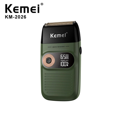 Kemei-Afeitadora eléctrica de cuchilla inalámbrica KM-2026 para hombre, máquina de afeitar recíproca de doble hoja, recargable ► Foto 1/6