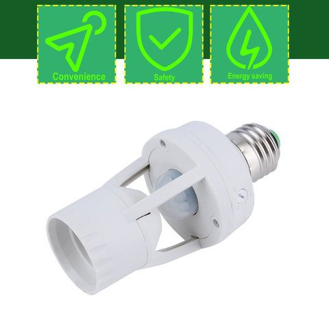 Sensor de movimiento de inducción PIR de 110-220V, 360 grados, infrarrojo, humano, E27, Base de enchufe, soporte de bombilla LED para lámpara, novedad ► Foto 1/6