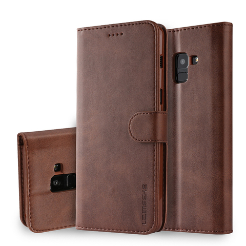 Funda de cuero Vintage para Samsung A8 2022, carcasa con tapa tipo billetera para teléfono móvil Samsung A8 Plus ► Foto 1/6