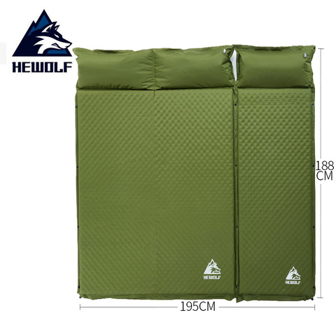 HEWOLF-cojín inflable automático 2 + 1 para exterior grueso, 5cm, tienda de campaña al aire libre, colchón de cama, 2 colores ► Foto 1/6