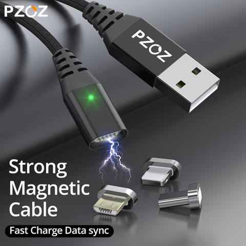 PZOZ Shop club Cable magnético exclusivo tipo C Micro USB C 8pin adaptador de carga rápida teléfono Microusb tipo C cargador magnético ► Foto 1/6