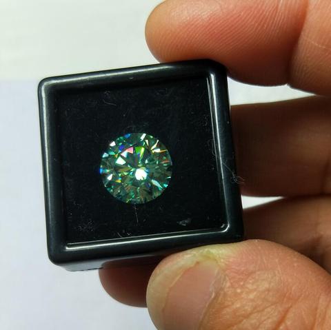 Moissanita redonda de 3,0mm a 11mm, Material Sic de corte excelente, piedra suelta de moissanita azul y verde para joyería ► Foto 1/5