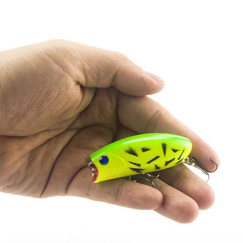 1 Uds 3D ojos de Pesca señuelo 5,5 cm 11g 8 # anzuelos de Pesca pescado realista Popper señuelos Wobbler Isca Artificial cebo duro Swimbait ► Foto 1/6