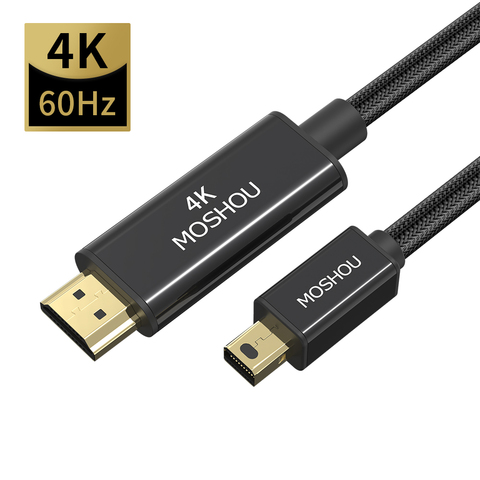 Mini DisplayPort a HDMI Cable compatible con 4K @ 60Hz HD Thunderbolt 2 Convertidor para MacBook Air 13Mini mini DP a HDMI-compatible Cable ► Foto 1/6