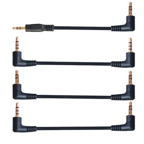 Cable de Audio estéreo para coche, conector corto de 3,5mm, macho a macho, ángulo de 90 grados, 4 Pole, 3 Pole, AUX, MP3/MP4 ► Foto 1/4