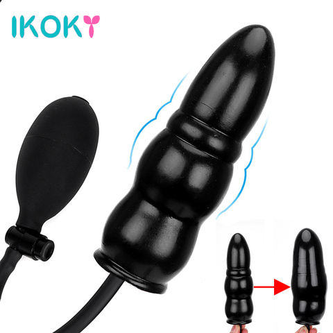 IKOKY-enchufe Anal inflable para adultos, productos sexuales para mujeres y hombres, herramienta para parejas, expansor Anal, máquina de patio trasero, tienda erótica ► Foto 1/6