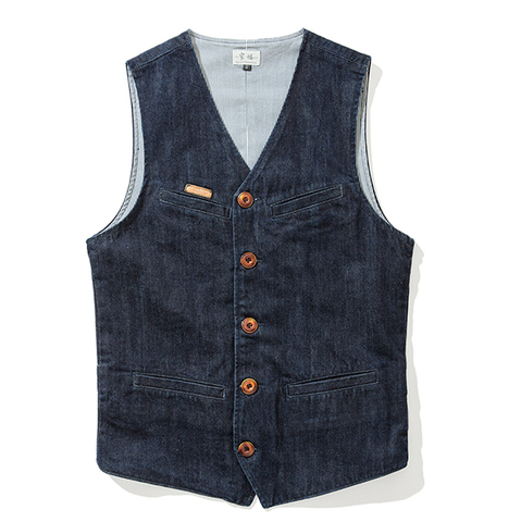 Chaleco vaquero ajustado sin mangas con cuello de pico para hombre, moda de verano y otoño, cárdigan, Vaqueros Xxl ► Foto 1/1