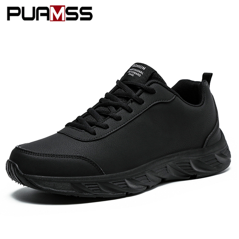 Zapatillas de deporte de microfibra para Hombre, zapatos informales de cuero, transpirables, ligeros, para caminar ► Foto 1/6