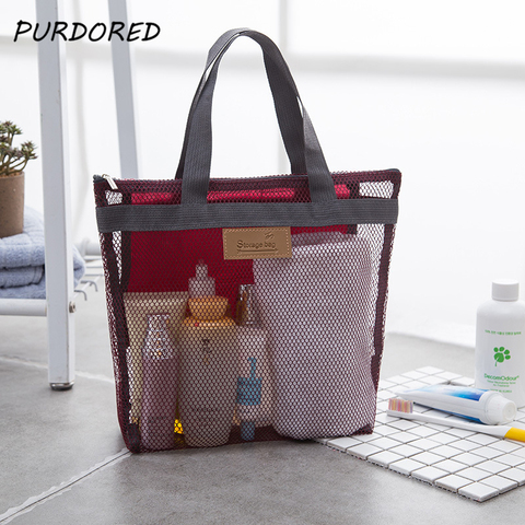 PURDORED, 1 unidad, conjunto de neceser grande de viaje para mujer, neceser de malla para maquillaje, neceser para hombres, neceser portátil, estuche, envío directo ► Foto 1/6