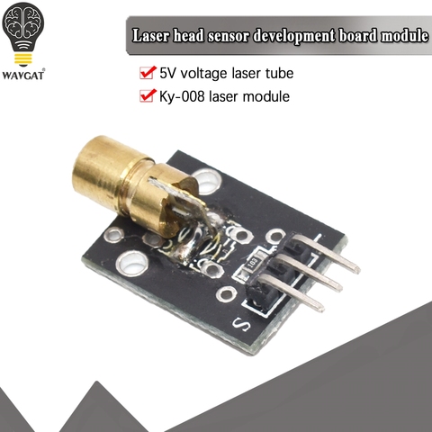 Transmisor láser rojo de 3pin y 650nm, módulo de cabeza de cobre de diodo de punto para Arduino AVR PIC DIY, Electrónica Inteligente, nuevo, KY-008, Envío Gratis ► Foto 1/6