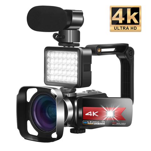 Cámara de vídeo 4K de Vlogging videocámara para transmisión en directo WiFi Webcam Control remoto noche visión pantalla táctil fotografía tomar una foto ► Foto 1/6