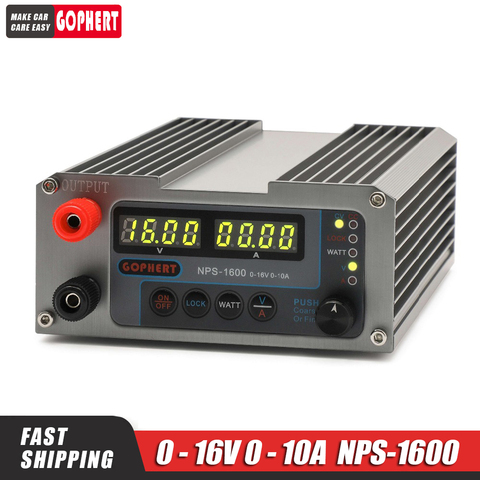 NPS-1600 0-16V0-10A ajustable DC regulada fuente de alimentación voltaje constante fuente de corriente pequeño volumen gophert ► Foto 1/5