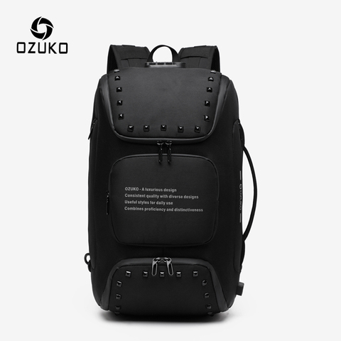 OZUKO-mochila multifuncional a la moda para hombre, morral para ordenador portátil de 15,6 pulgadas, resistente al agua, antirrobo, para viaje ► Foto 1/6