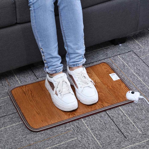 Alfombrilla calefactora de cuero de 60W para pies calentador de 3 patrones, almohadillas eléctricas de calor, patas, alfombra más cálida, termostato, herramientas de calentamiento para oficina y hogar ► Foto 1/6