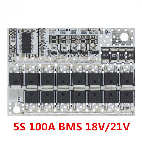 Placa de circuito de litio de 18V, 21V, 100A, 5S, BMS, LiFePO4, protección de la batería de litio, módulo de placa de carga de equilibrio de polímero de litio ► Foto 1/6