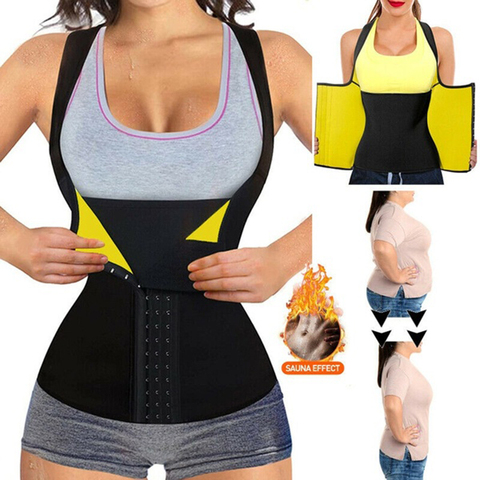 Corsé entrenador de cintura de neopreno para mujer, chaleco para el sudor, pérdida de peso, moldeador de cuerpo, camisetas sin mangas para entrenamiento, Faja, cinturón de adelgazamiento para Sauna ► Foto 1/6