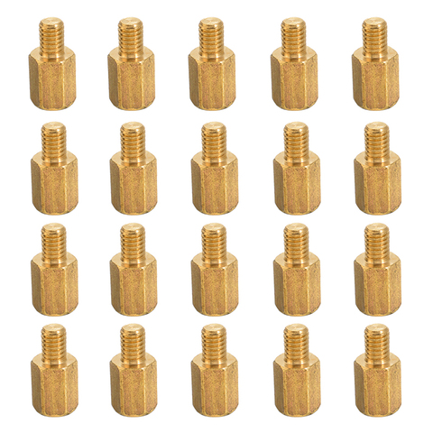 20 piezas de montaje de placa base para PC, espaciador Hexagonal de latón M3, 6 + 4mm, PCB, accesorios de perno, tornillos de cobre, Pohiks ► Foto 1/6