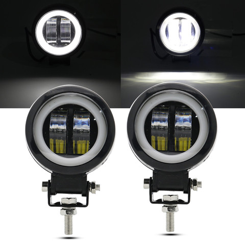 Barra de luces LED redondas para motocicleta, focos portátiles de 3 pulgadas, 12V, 24V, 6500K, impermeables, para conducción de camión, coche y barco, 2 uds./1 ud. ► Foto 1/6