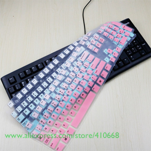 Funda protectora de silicona para teclado de escritorio, impermeable, para Logitech MK120 K120, película protectora de polvo para ordenador ► Foto 1/6