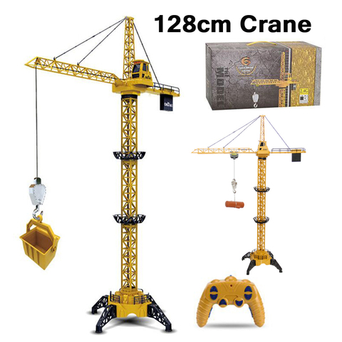 Grúa de construcción con Control remoto para niños, juguete de grúa de 6 canales y 128CM con rotación de 680 grados, modelo 2,4G RC ► Foto 1/6