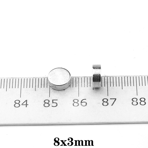 Imanes de tierras raras de 8x3mm, disco magnético redondo pequeño de 8x3mm y diámetro fuerte de 20 a 500 Uds. ► Foto 1/6