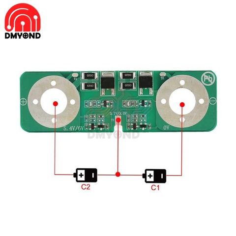 Igualdad de presión de igualación de placa de 3,0 V 2,85 V 2,7 V en 2 cuerdas 3000F Super capacitores de faradio 