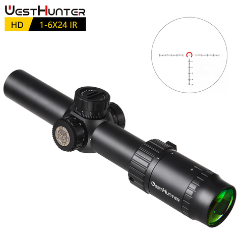 WESTHUNTER-mira compacta HD 1-6x24 IR, visores para aliviar los ojos, iluminados R/G, retícula de vidrio grabada, reinicio de vistas de caza ► Foto 1/6