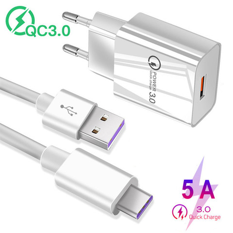 Cable USB de carga rápida 5A para Samsung A42, cargador tipo C de carga rápida QC 3,0 para Honor 20S 9X Xiaomi Redmi 8A 9 Note 7 8 8T ► Foto 1/6