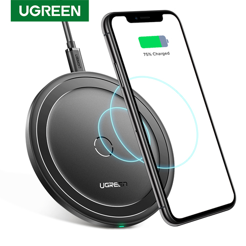 Ugreen para iPhone 11 X Xs Plus 10W Qi almohadilla de carga inalámbrica rápida para Samsung S10 Note 9 Los AirPods Xiaomi cargad ► Foto 1/6