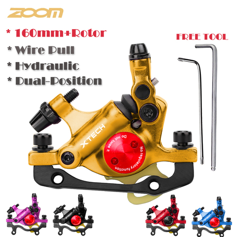 ZOOM xtech-Juego de frenos de disco de tracción de línea hidráulica, HB100, 160mm, 140mm, 180mm, piezas de bicicleta ► Foto 1/6