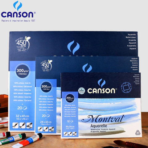 Canson-Papel de pintura de acuarela Montval, 20 hojas pintadas a mano, Aquarelle, Bloc de libros de Color agua, suministros de arte, 300g ► Foto 1/6