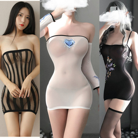 Ropa interior sexy porno para mujer, Juguetes sexuales, disfraces eróticos, camisón íntimo, vestidos elásticos, ropa de dormir slips kimino ► Foto 1/6