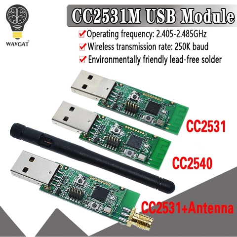 Módulo de interfaz USB módulo de interfaz Analizador de Protocolo de paquete de placa descubierta Zigbee CC2531 inalámbrico ► Foto 1/6